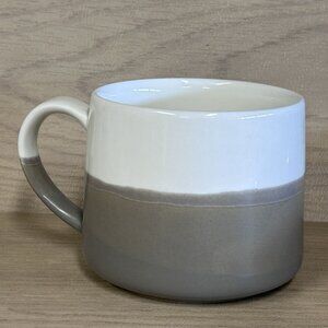 Starbucks Taupe Gray & White Dip Glaze Finish Coffee Cup Mug 10 Oz 2014